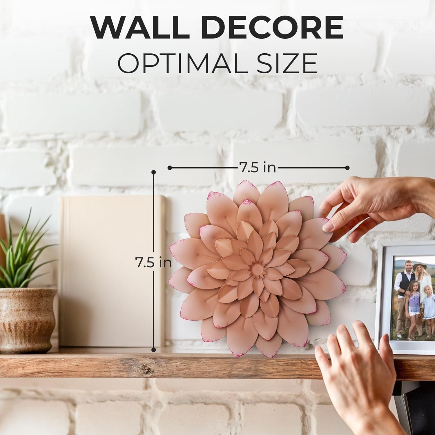 Hand-Painted Succulent Metal Flower Wall Decor – 3D Art for Indoor & Outdoor