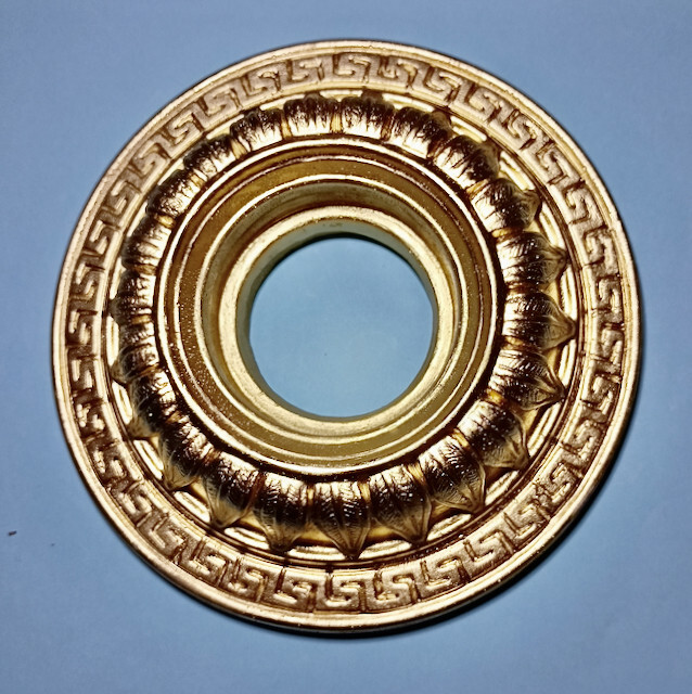 Gypsum Stucco Ornament Relief Rosette "Rondell" In White Gold Silver Etc.