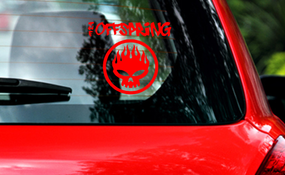 The Offspring Car Decal Vinyl Glossy Band Logo Bumper Sticker Skull Symbol