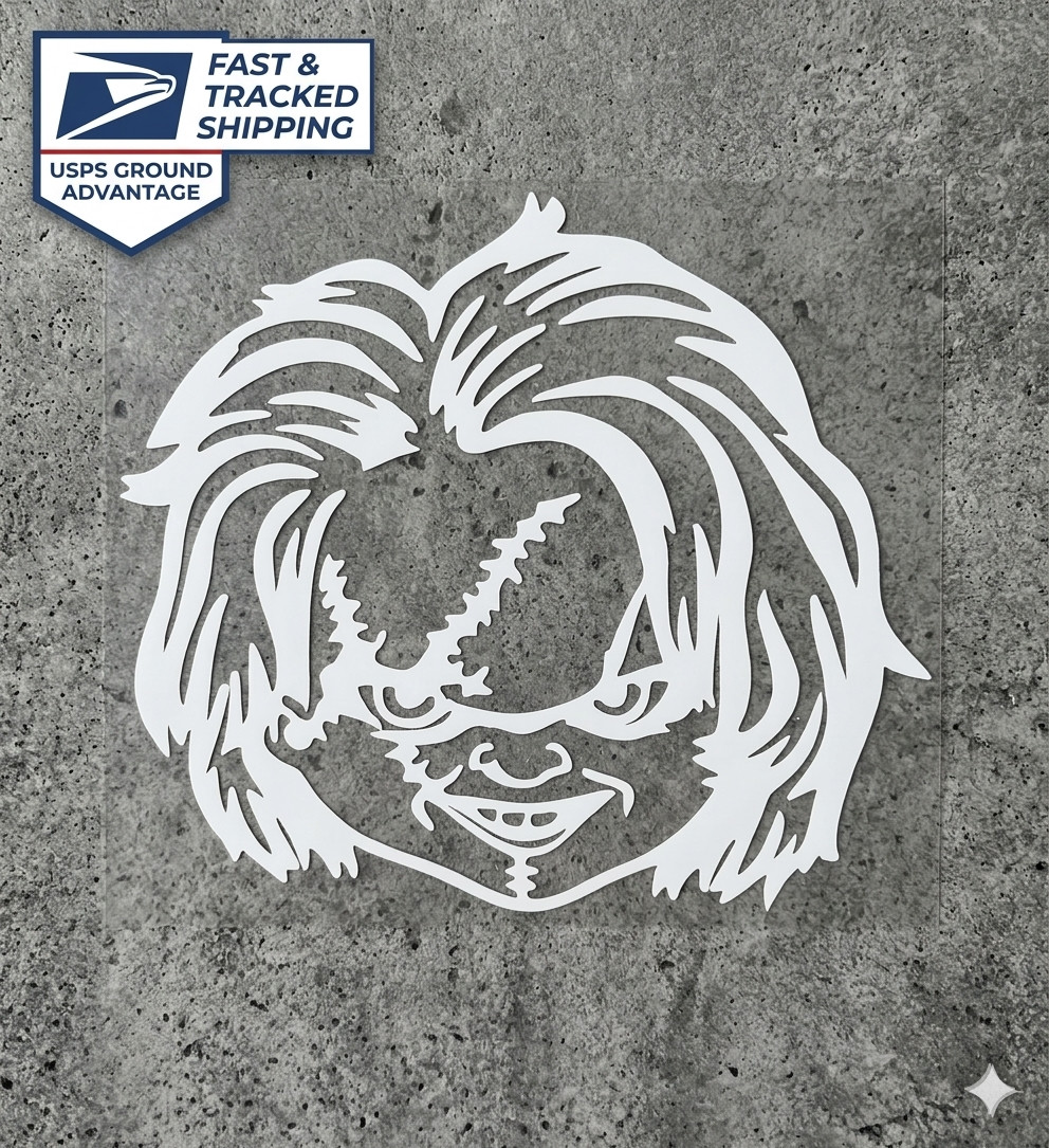 Chucky Vinyl Decal, Horror Movie Car Window Sticker