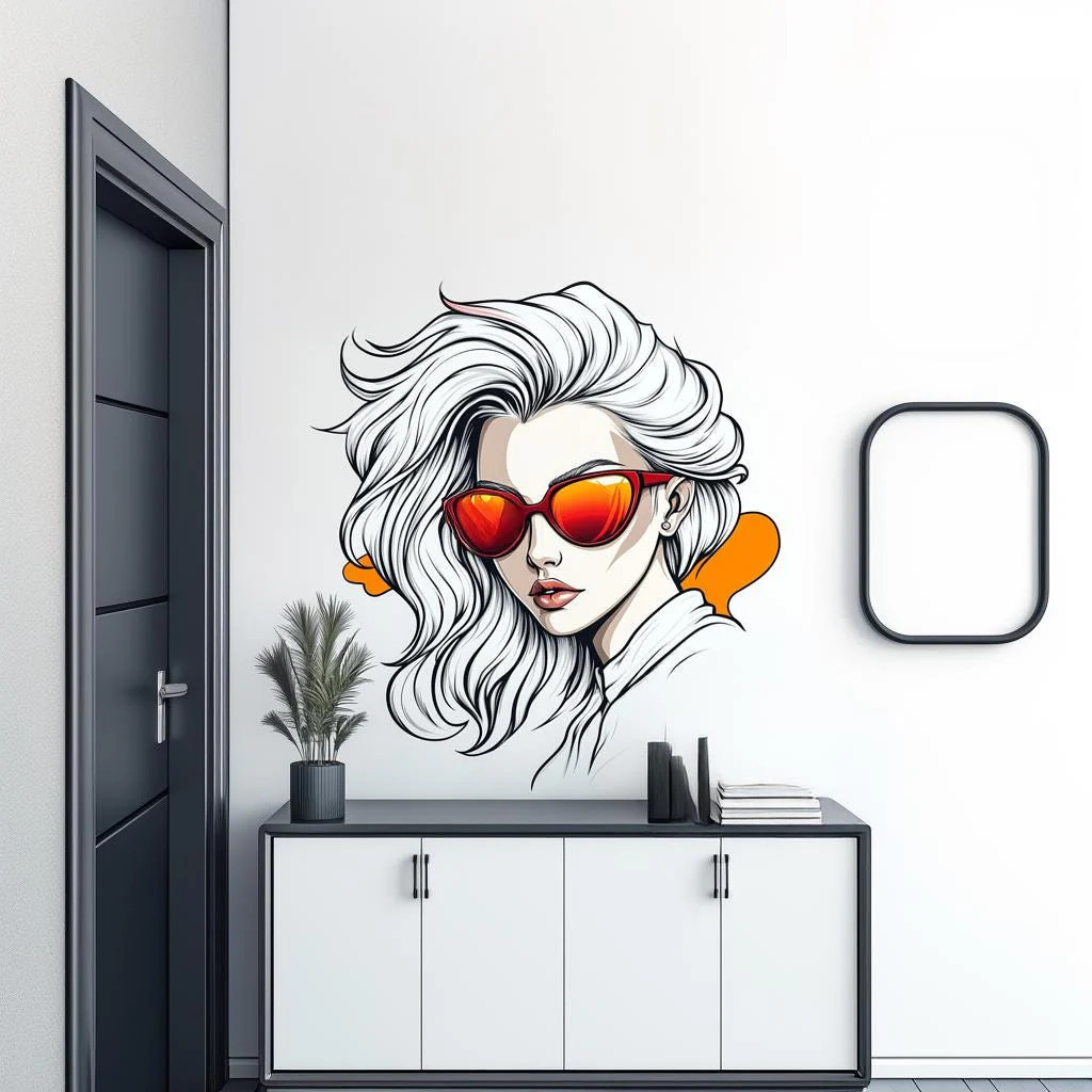 Cool Girl Wall Decal | Anime Wall Art
