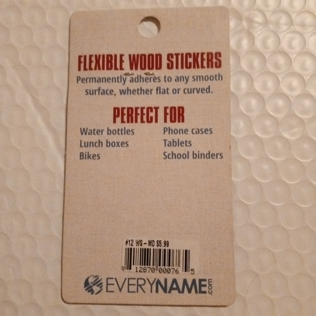 Flexible Wood Sticker Adheres To Flat Or Curved Smooth Surface Waterproof