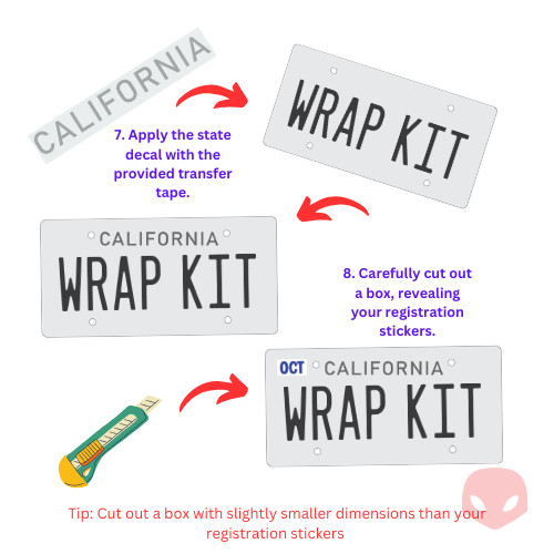 Red and Daffodil Yellow 70s White Background California Plate Wrap DIY Kit