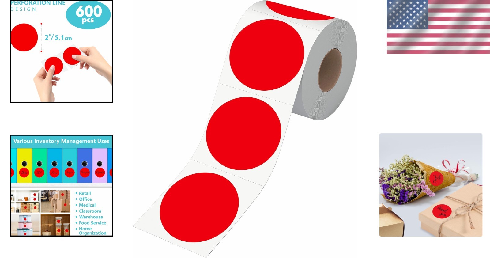 Quality 600 PCS Red Coding Dots – Perfect for Office & Home Organization