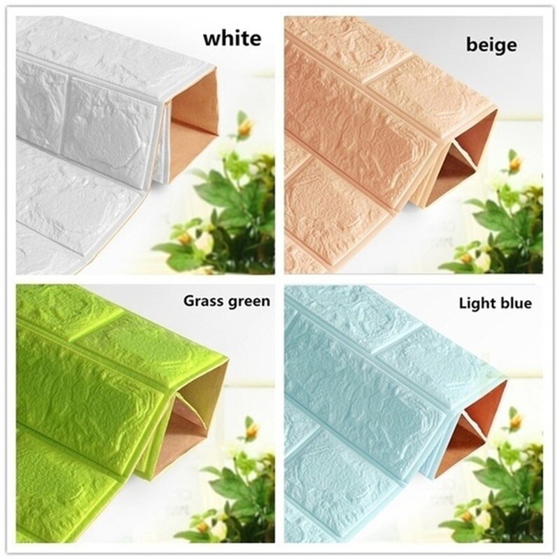 10X Home Decor PE Foam 3D Wallpaper DIY Wall Stickers Wall Decor Embossed Bricks