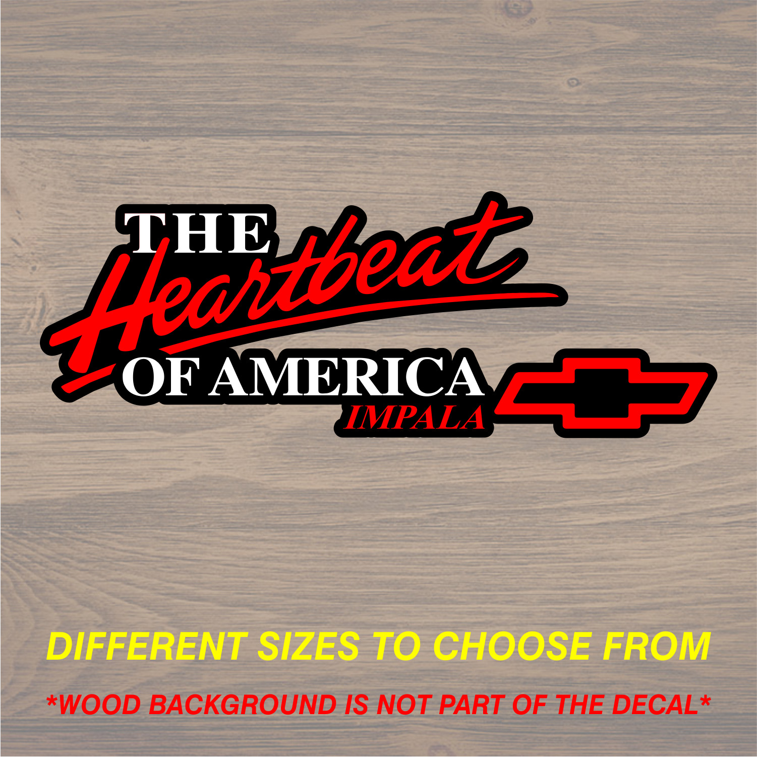 Chevrolet Heartbeat Of America Impala Vinyl Decal Sticker Free Shipping