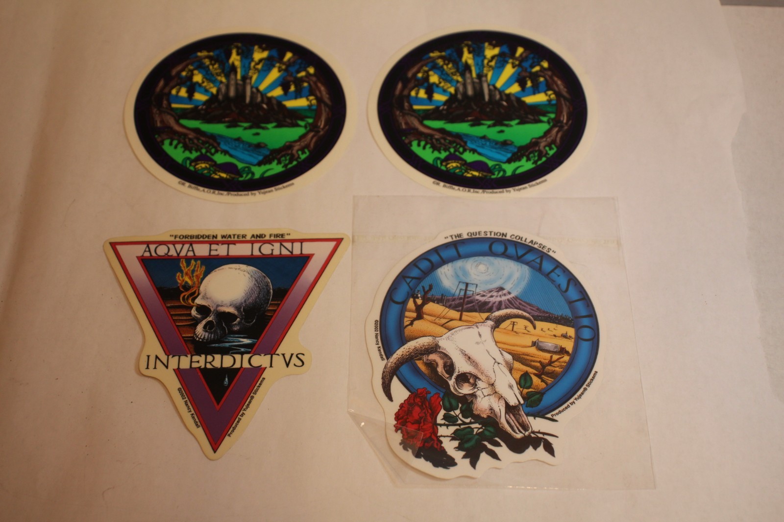 Yujean stickers the question collapses, forbidden water & fire lot of 4