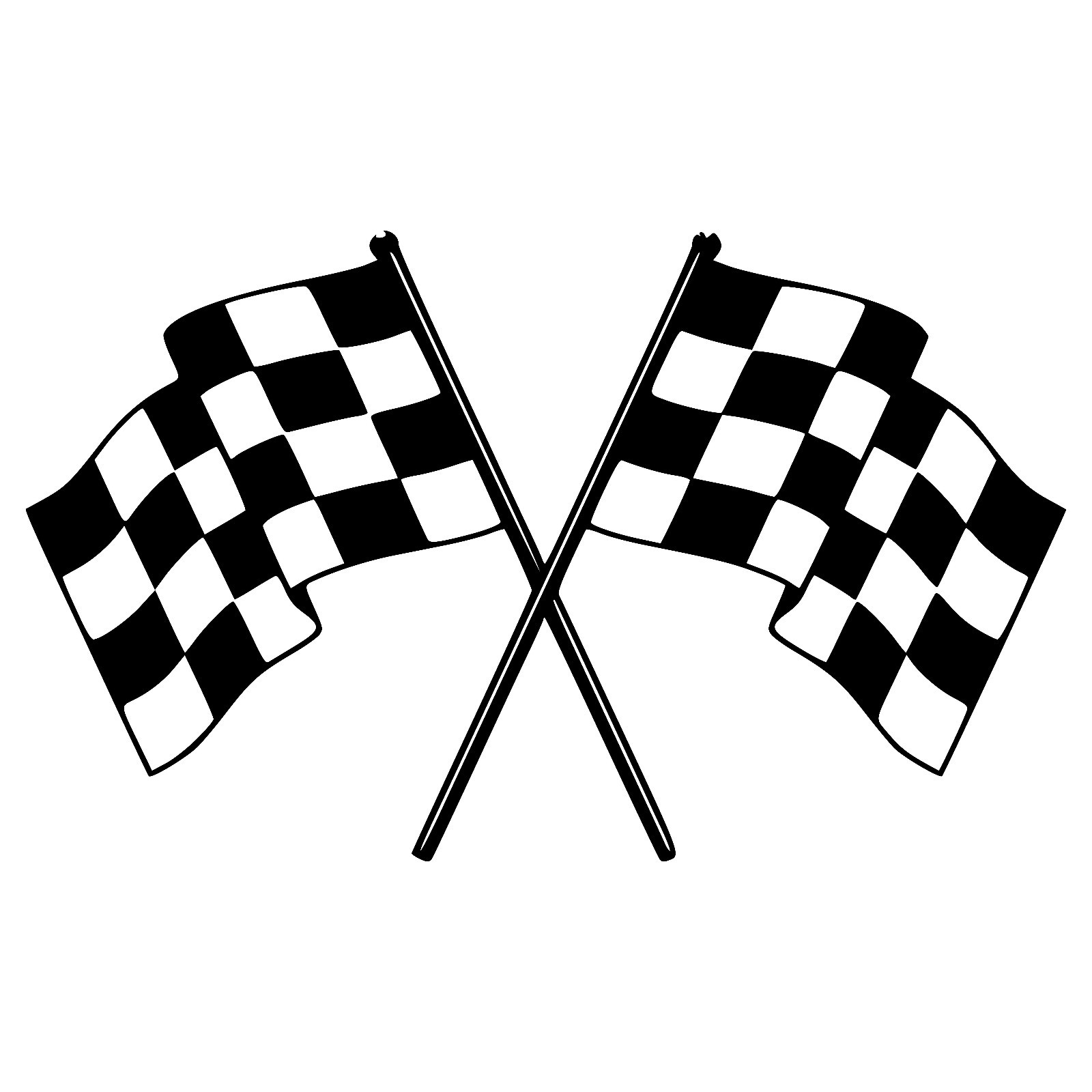 CHECKERED FLAGS Vinyl Sticker – Racing Motocross BMX Team Garage – Die Cut Decal