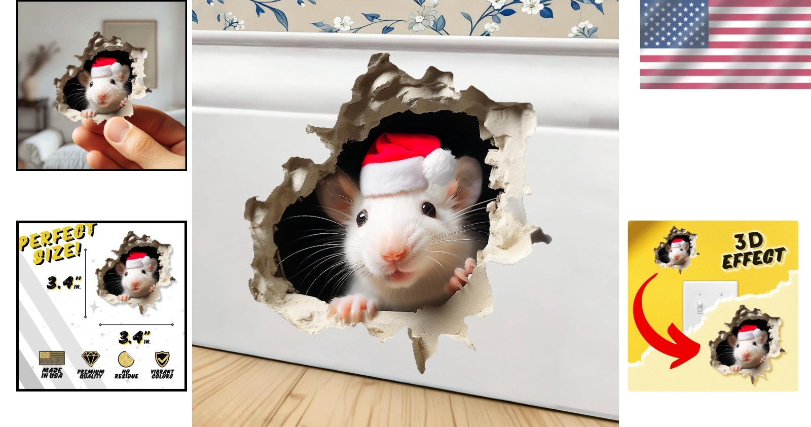 Charming Waterproof Mousehole Wall Sticker for Kids – Peel and Stick Easy