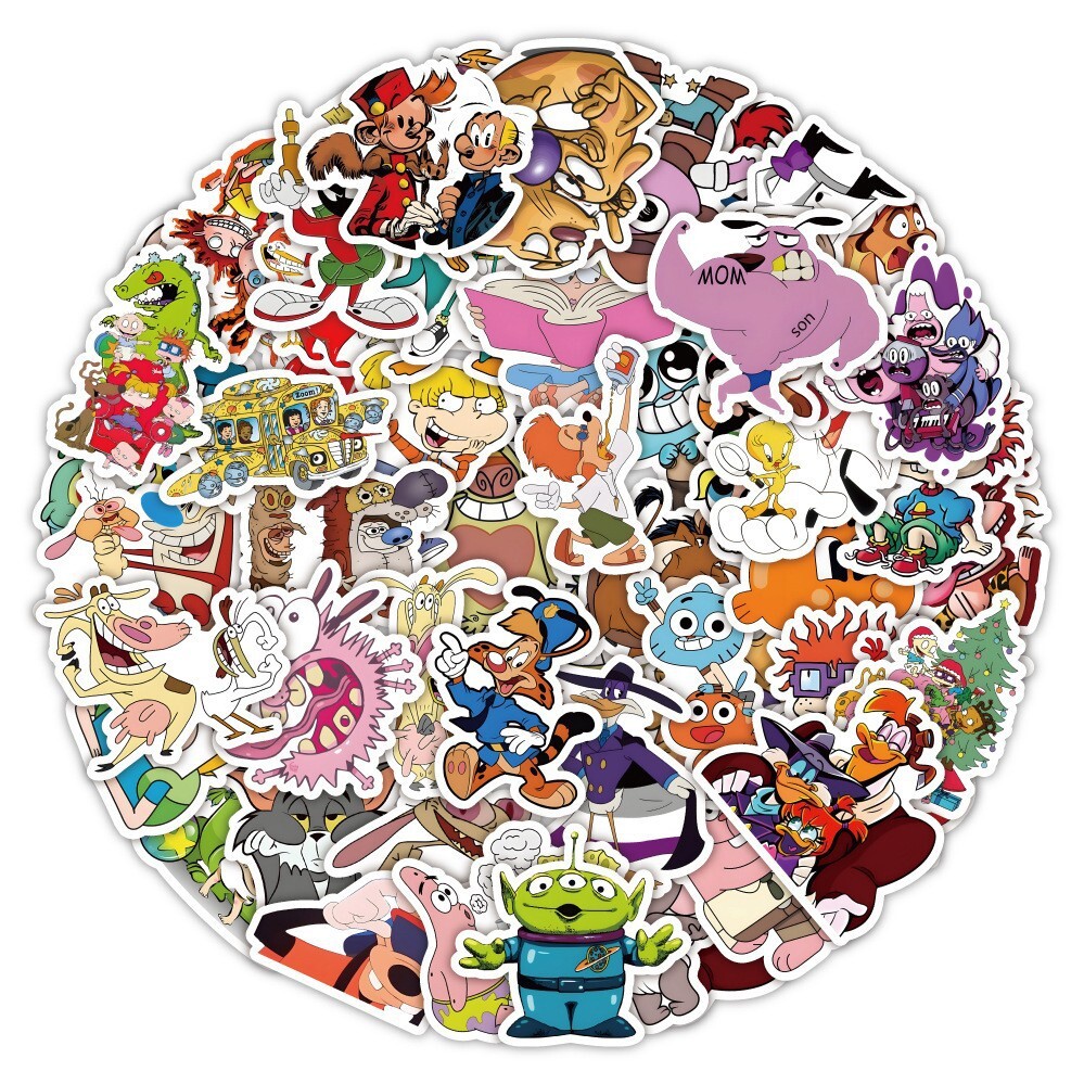 100Pcs 80s 90s Cartoons 8090 Cartoon Sticker for Adults Teens Girl Water Bottles