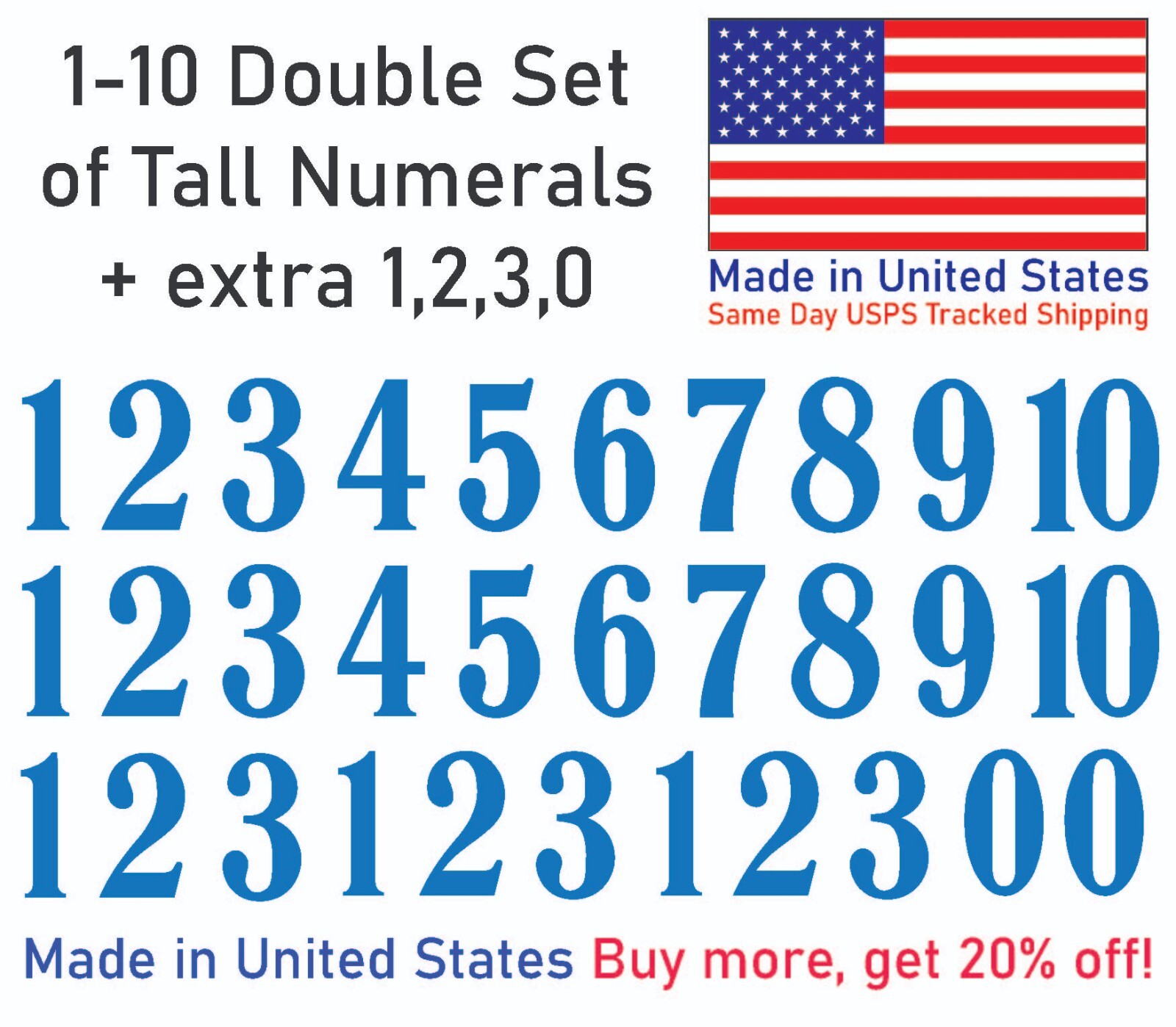 1-10 School Book Outdoor Vinyl Decal Numbers for Mailbox, Door, Address, Locker