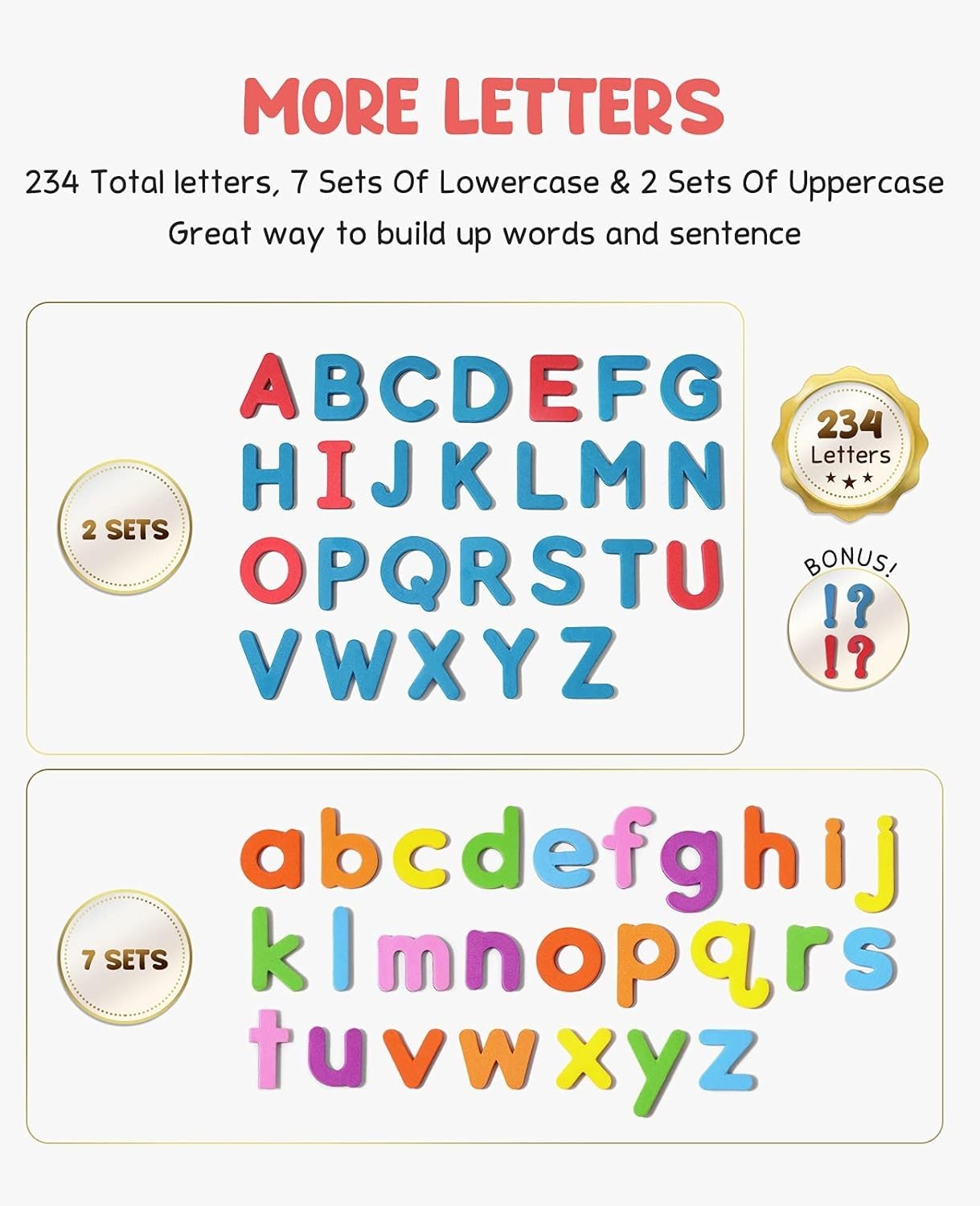 Classroom Magnetic Alphabet Letters Kit 238 Pcs with Double – Side Magnet Boa…