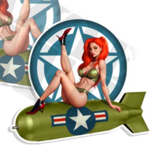 Red Head Green Bomb Pin Up Sexy Vintage Vinyl DECALS Decals C36022 Stickers
