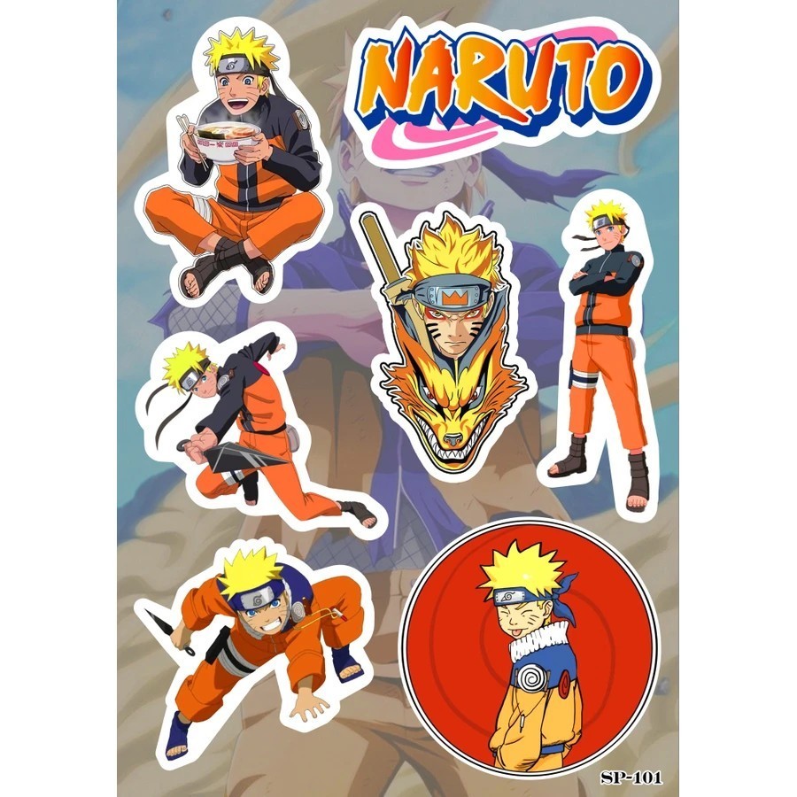 Naruto Uzumaki Sticker Pack Ninja Kurama Chakra Ramen Anime Series TV Show