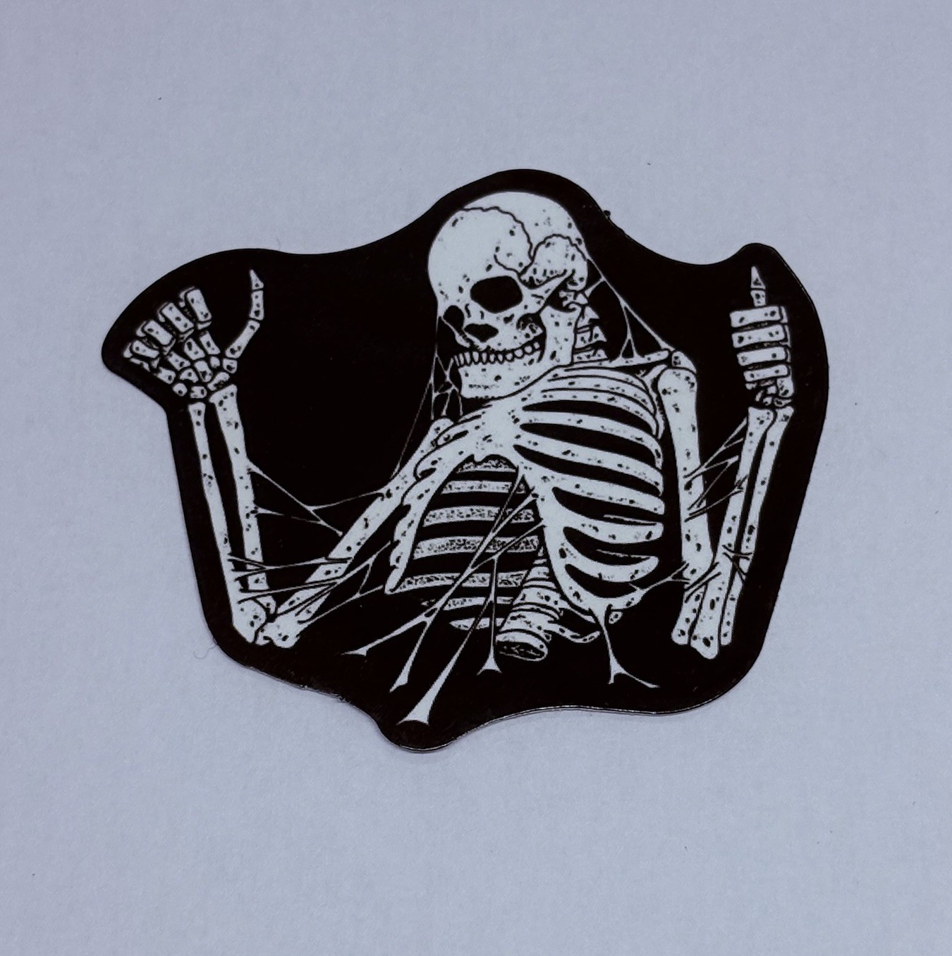 Relaxing Skeleton Sticker Decal Spider Webs Gothic Art Decor Vinyl Journal Tc6