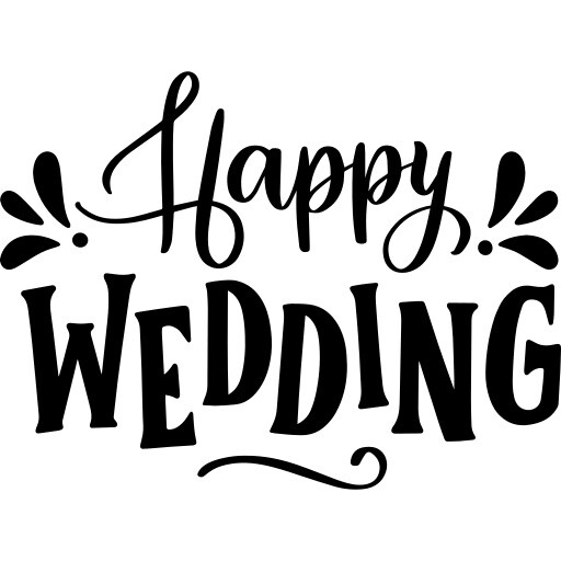 Happy Wedding Window White Vinyl Decal Window Sticker 5*7 Inches