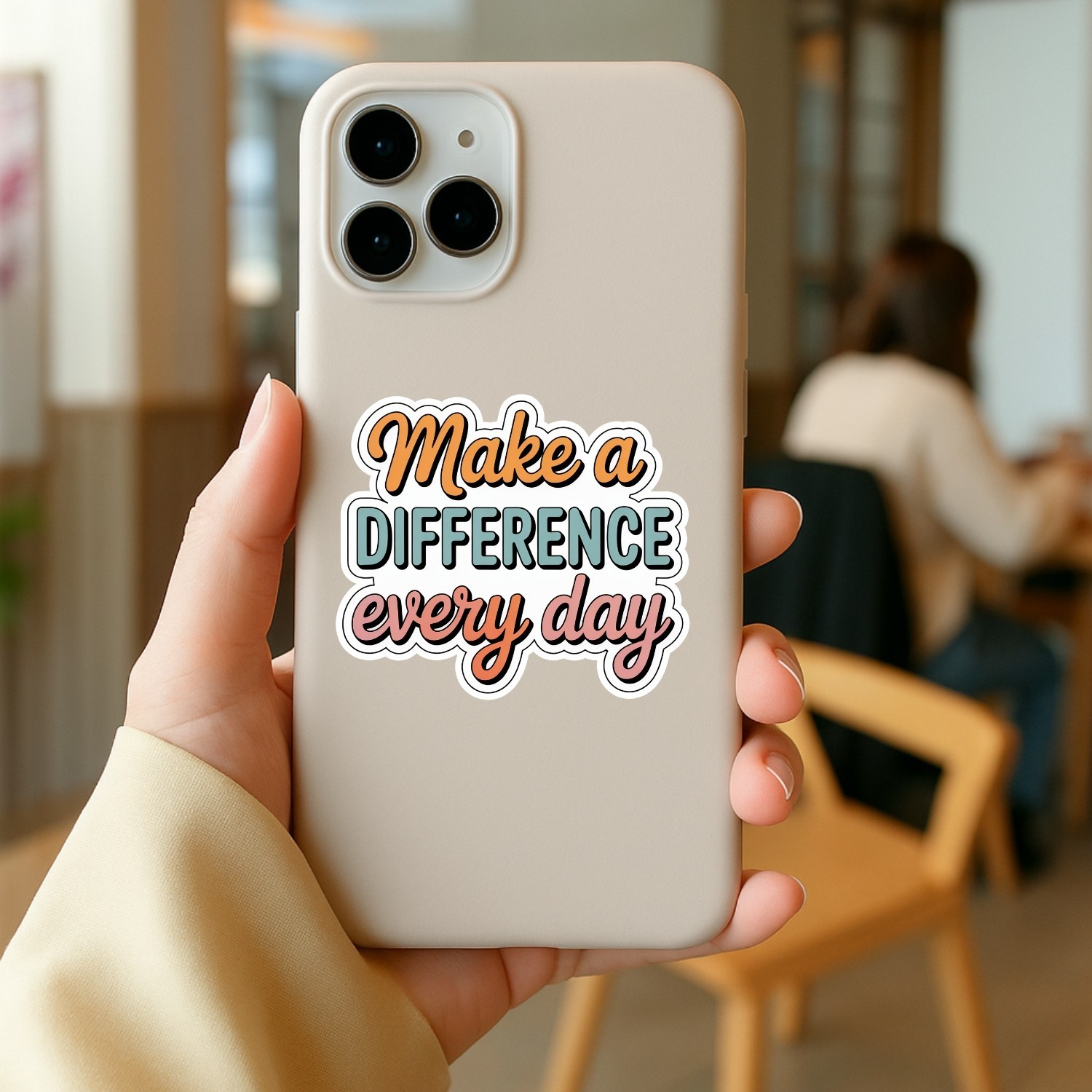 4PCS “Make a Difference Every Day” Stickers, Inspirational Positive Message Gift