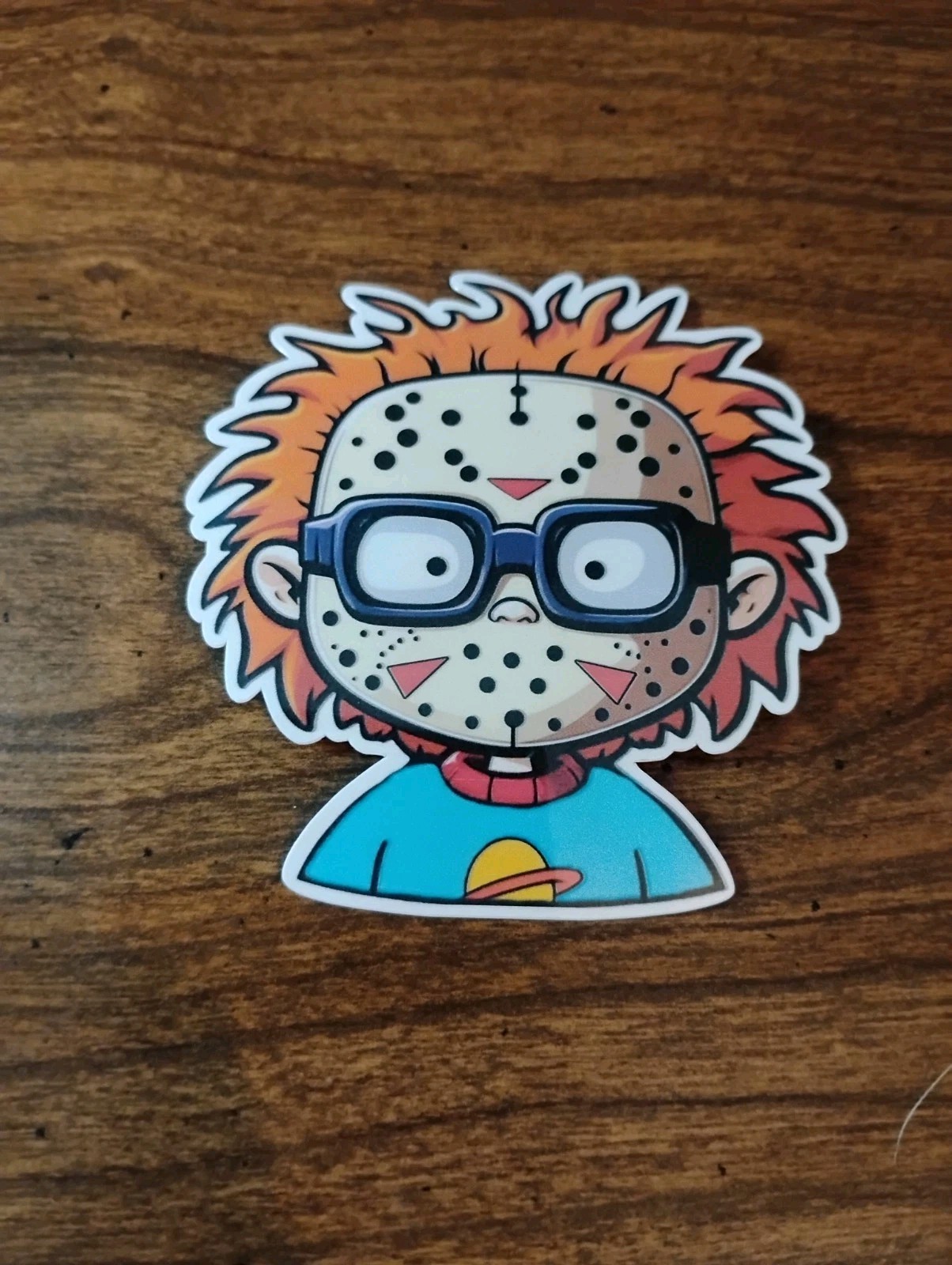 Rugrat Chucky With Jason Mask Funny Humor Vinyl Decal Sticker