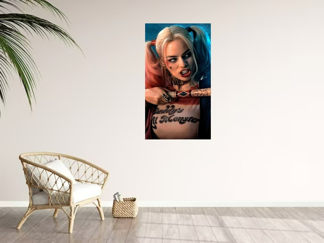 Harley Quinn Baseball Bat Wall Vinyl Decal Wall Decor Removable Adhesive Backing