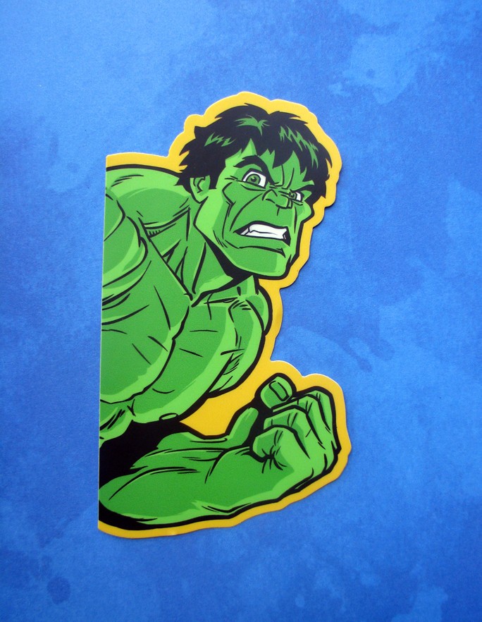 Peeking HULK Vinyl Sticker 80s Marvel Truck Car Laptop Avengers Decal