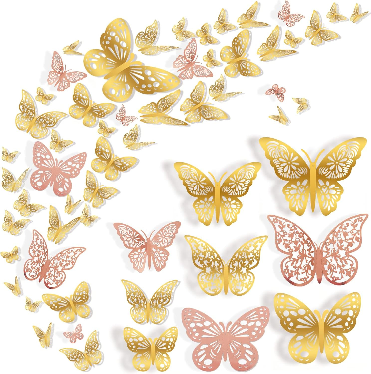 72Pcs 3D Mariposa Pegatinas De Pared Mariposa Decoraci�N DIY Para El Hogar Decor