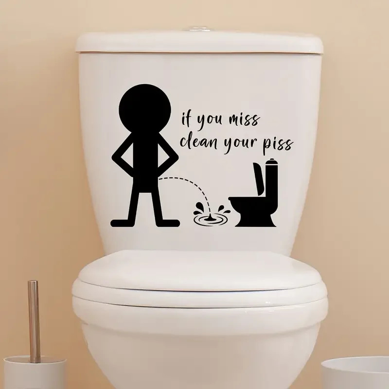 Artistic Toilet Lid Decal Funny Bathroom Mural Wall Art Sticker For Bathroom