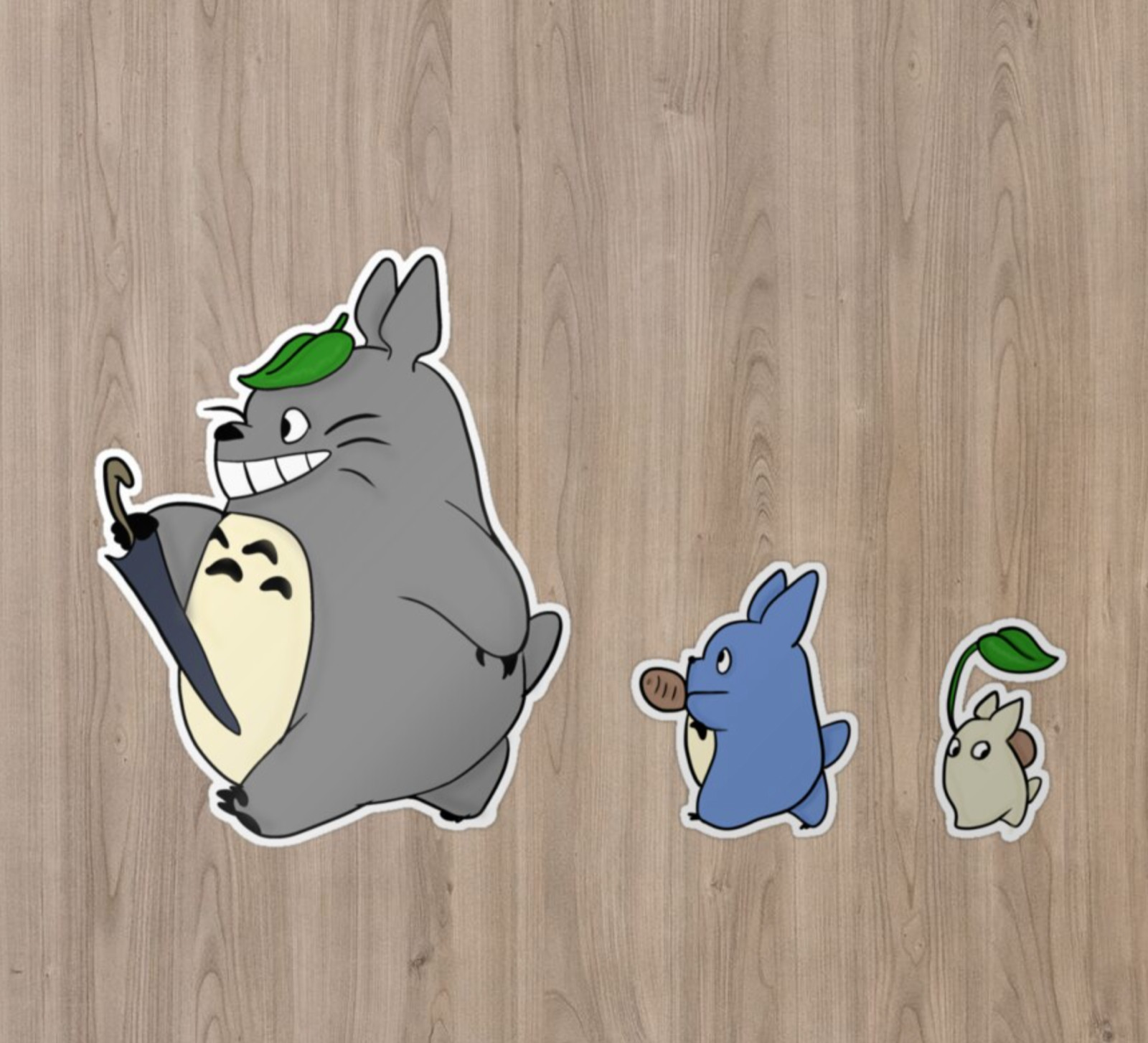 Totoro Soot Dust Bunny Leaf Vinyl Decal Sticker for Laptops Car Bumpers Phone