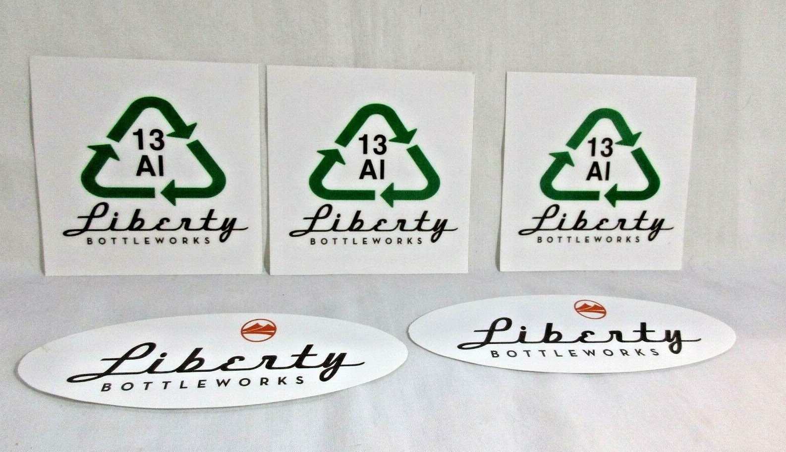 Lot of 5 Liberty Bottleworks Decal Sticker Label 2 Oval & 3 Square (See Photos)