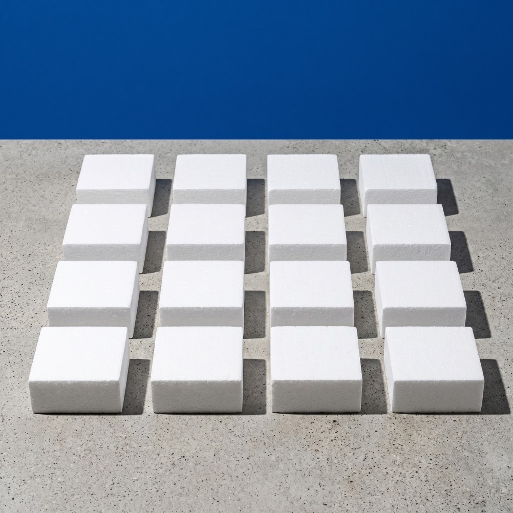 16 Pcs Foam Square Bricks for Crafting Polystyrene Boards Crafts Blocks Display