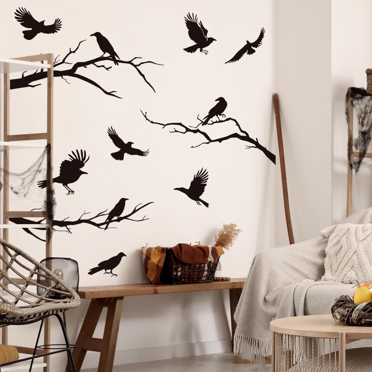 Raven Peel and Stick Wall Stickers – Black Crows, Winter Crows