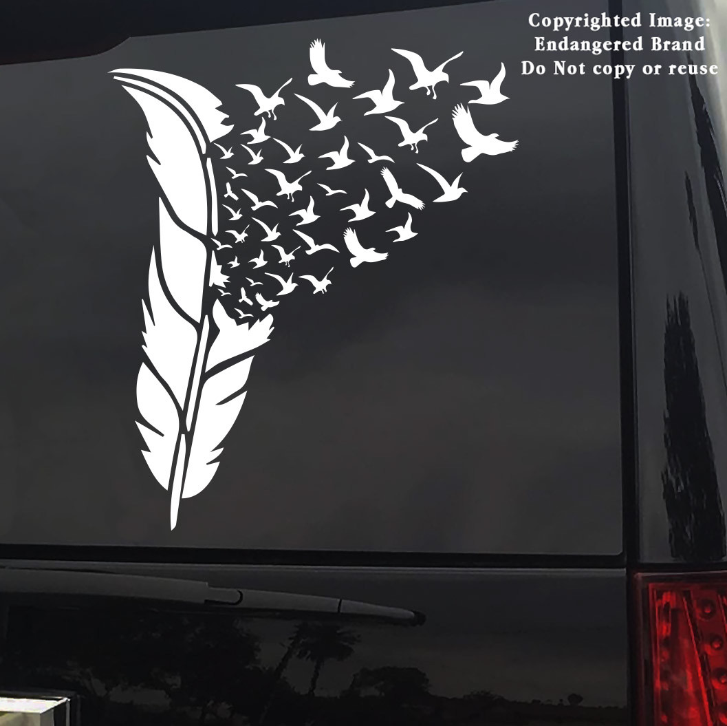 Feathers Birds Flying Native American Indian Spirit Decal Sticker