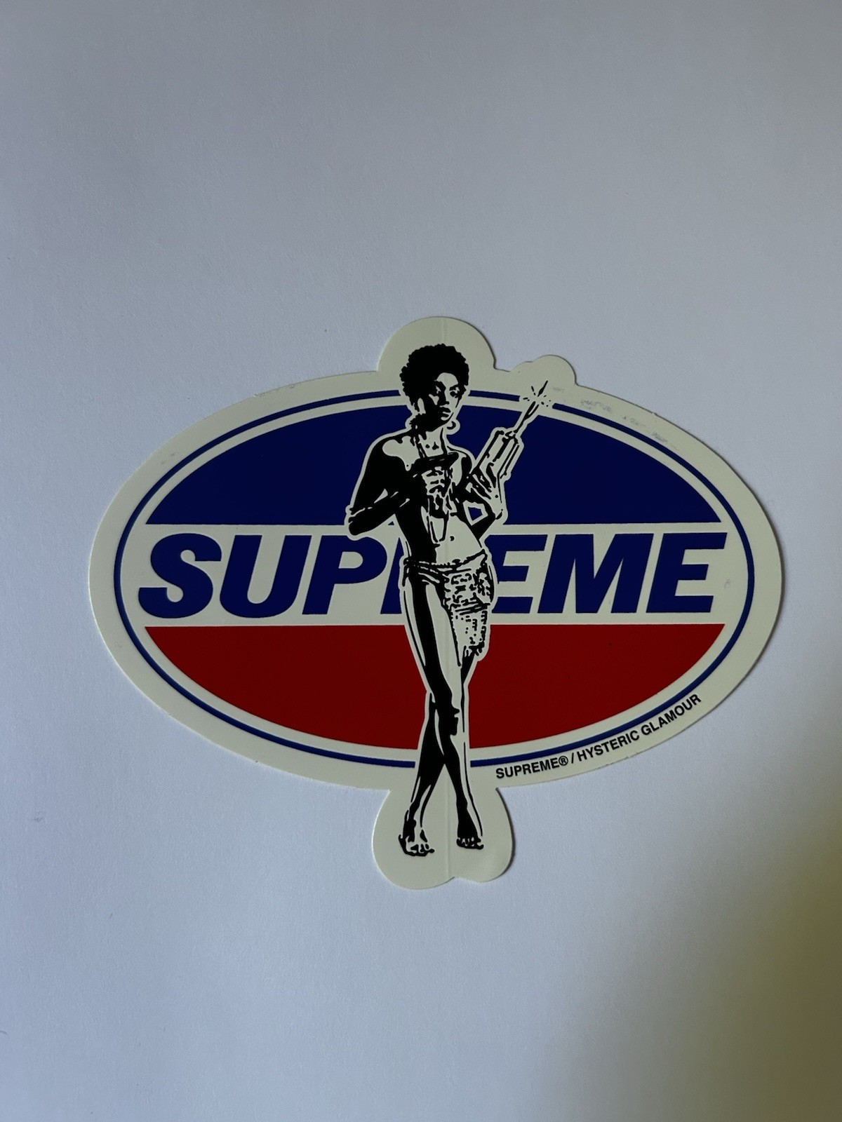 SUPREME Hysteric Glamour Girl Sticker White Red Blue box logo camp cap tnf