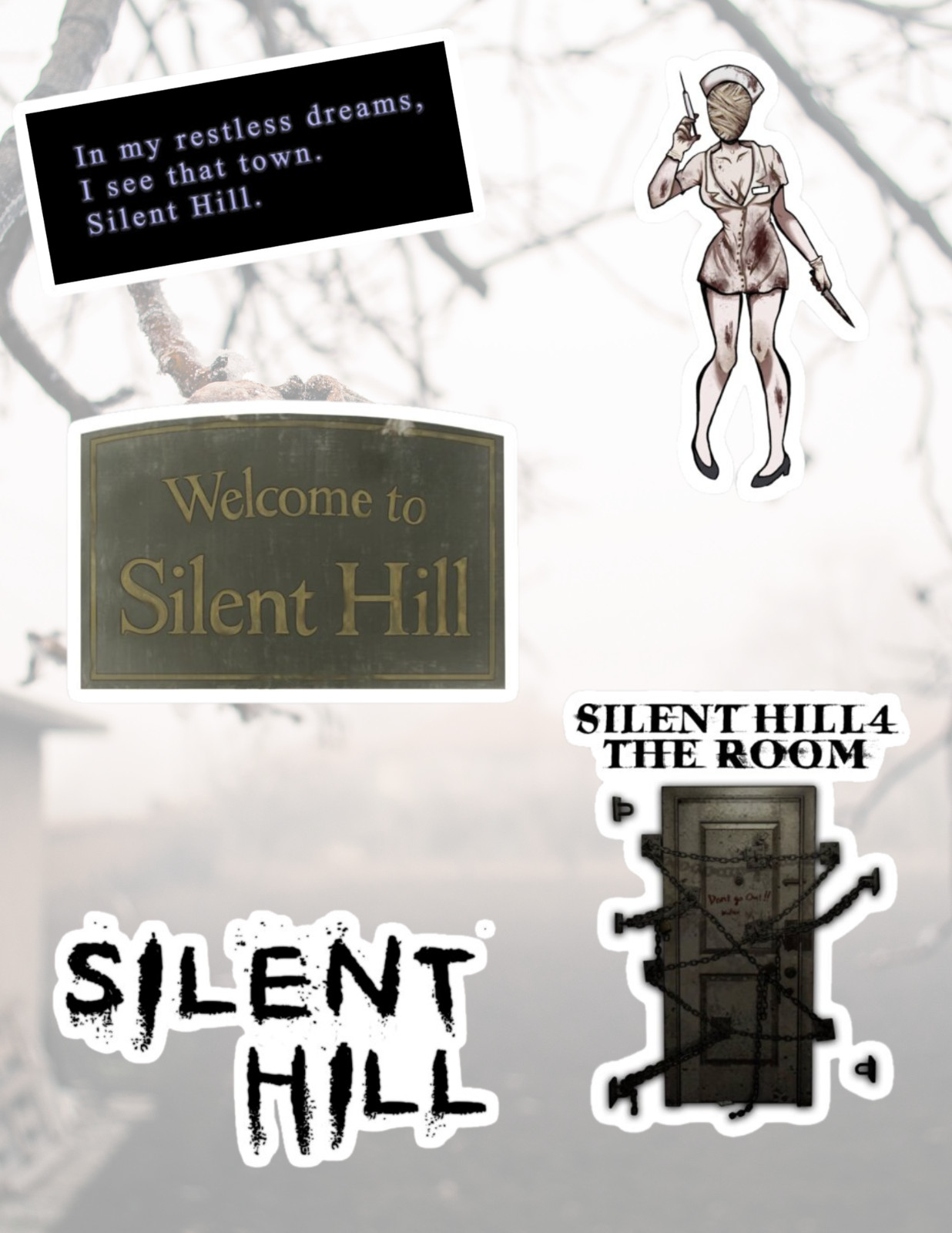 Silent Hill Horror 5pc Sticker Pack