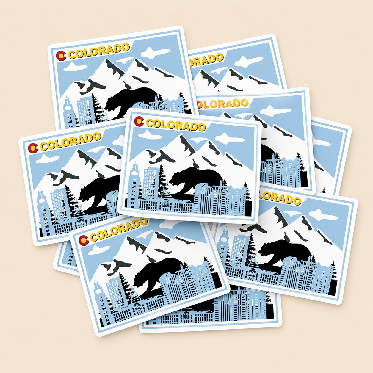 Colorado State Shape Skyline Vinyl Sticker 4×3 Inch Waterproof & Fade Resistant