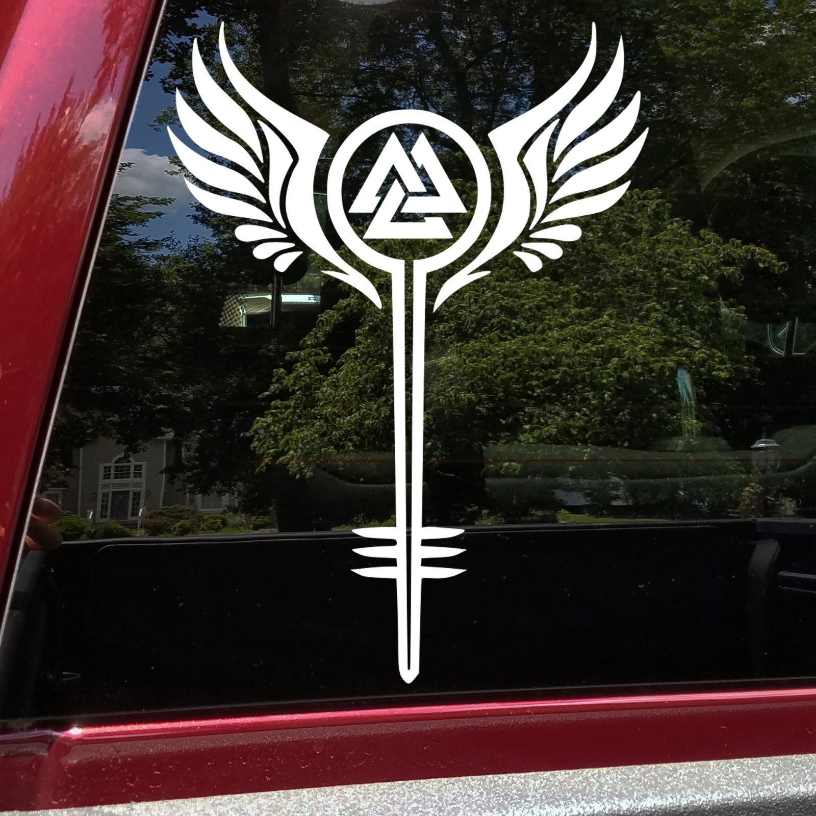 Valkyrie Shield Maiden Wings Valknut Odin Vinyl Sticker Decal Norse Celtic Vikin