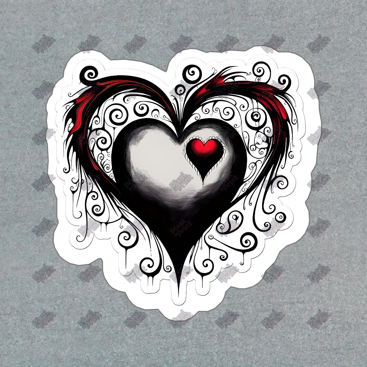 Artistic Heart Vinyl Sticker Decal Unique Love Design for Laptops, #781990