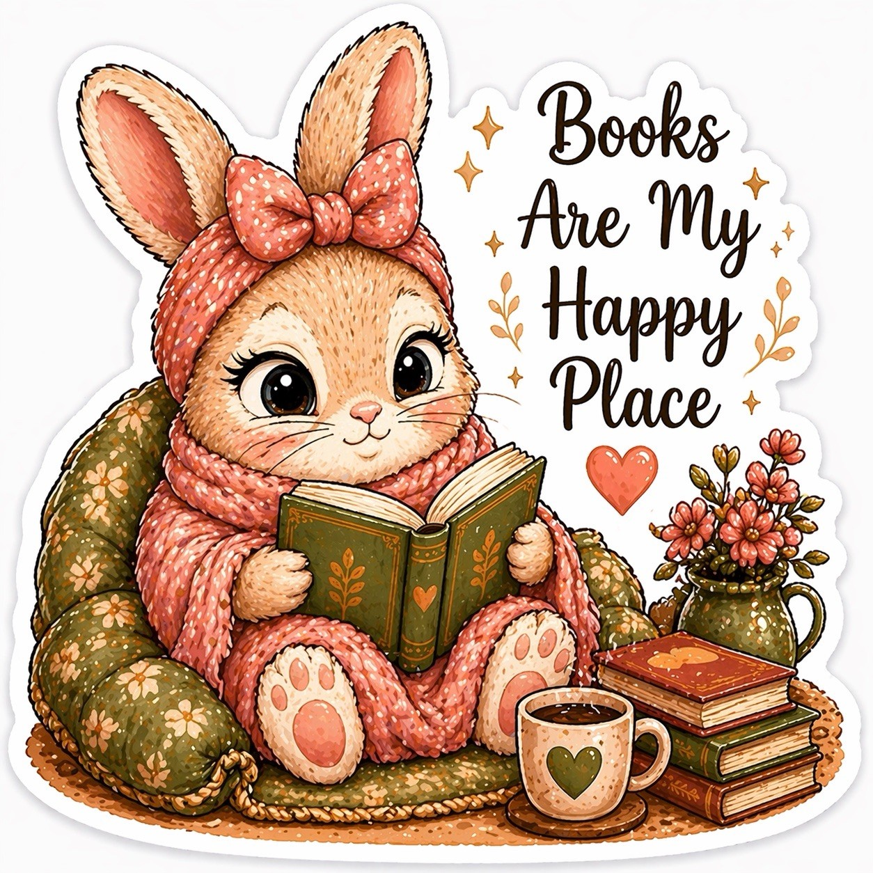 13pc Cute Book Lover Sticker Set Farm Animals Cozy Reading Planner Laptop Decals