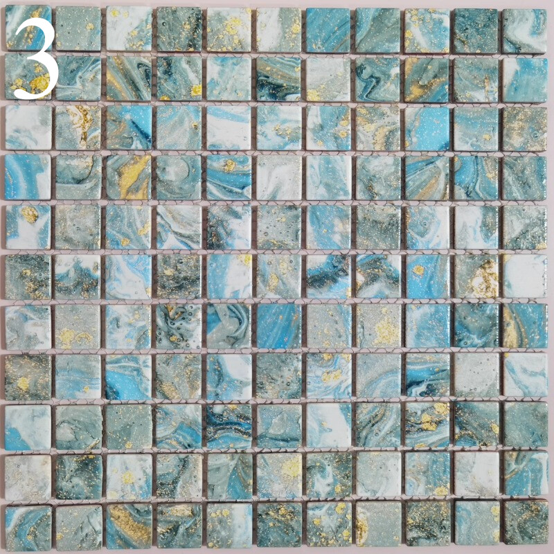 1pcs Self-adhesive Glass Mosaic Tile Sticker Retro Wall Background Decor Sticker