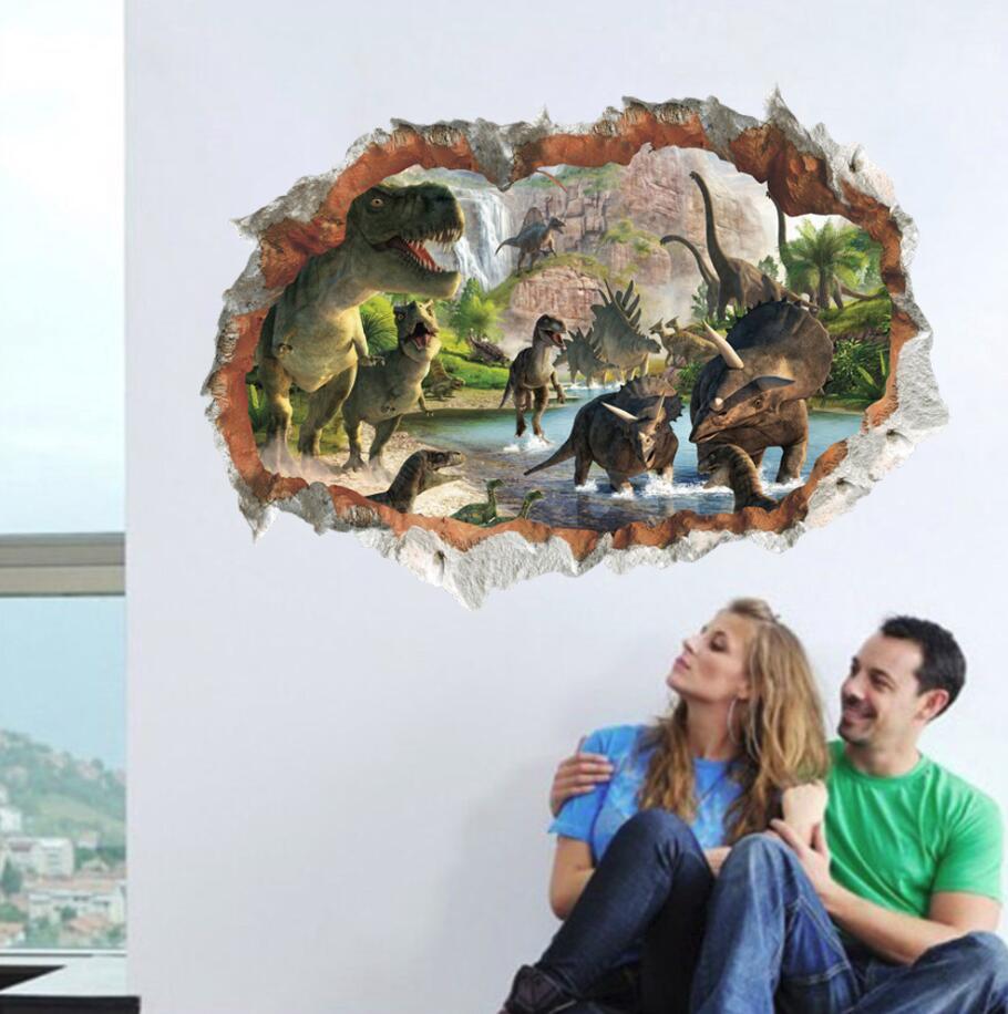 3D dinosaur Jurassic Removable Wall Stickers Decal Kids bed room Home Decor USA