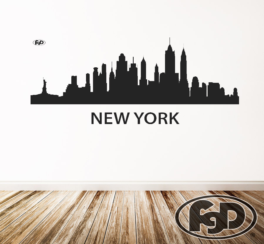 FGD New York City Skyline Vinyl Wall Decal 20" x 43"