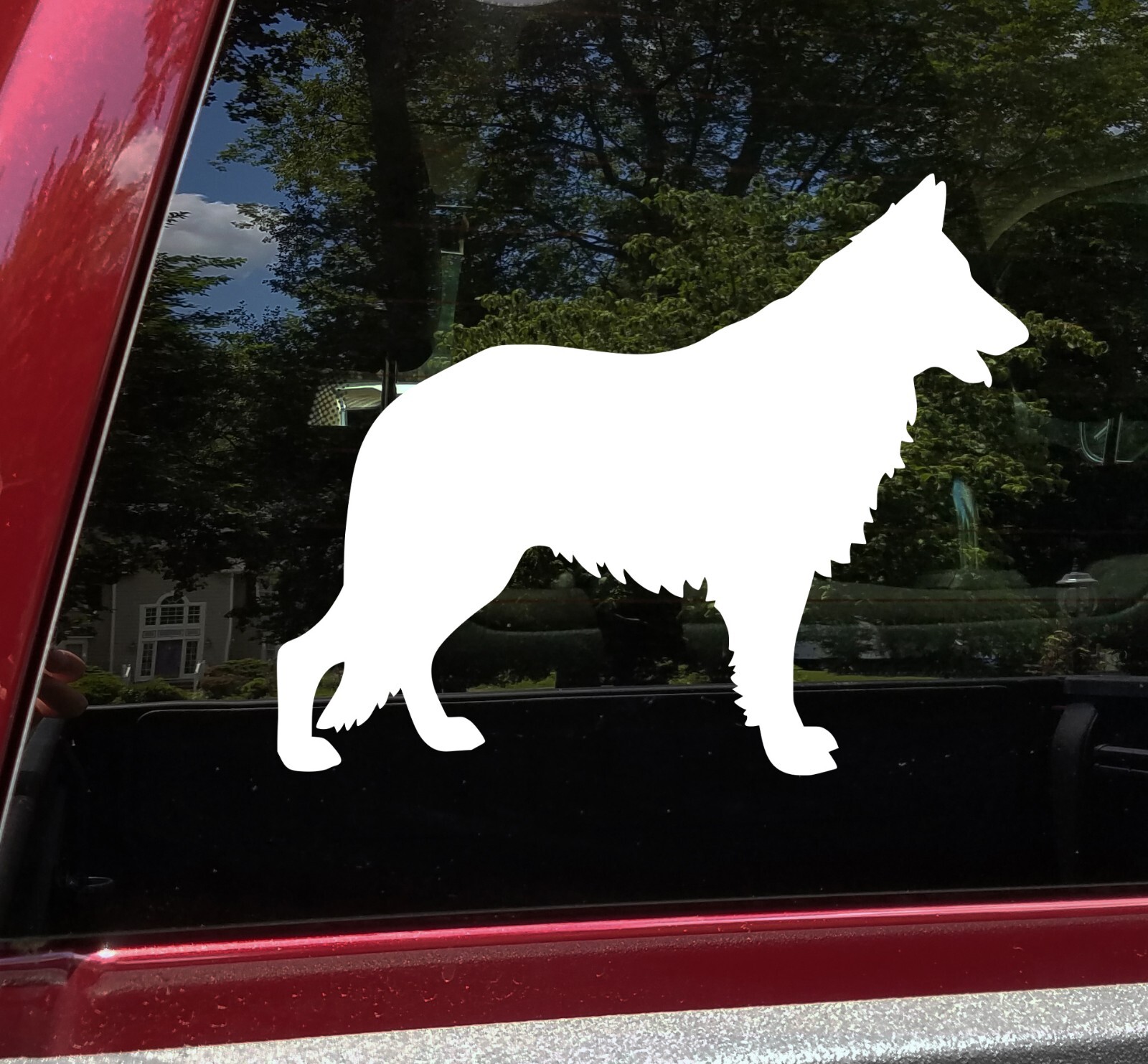 German Shepherd Heartbeat Vinyl Decal V4 | Alsatian Dog Puppy | Die Cut Sticker