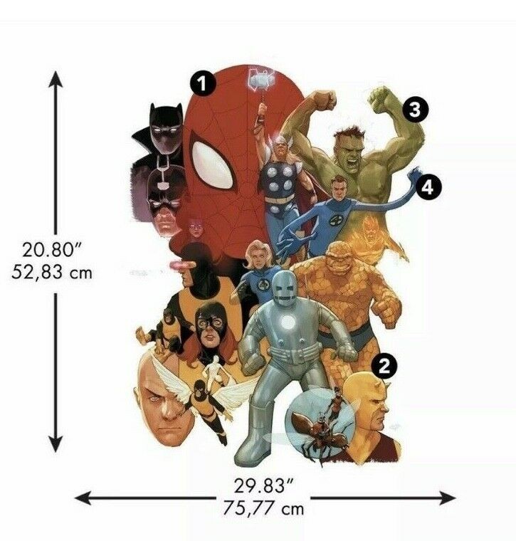 New Avengers Classic Peel & Stick Giant Wall Decals Marvel Stickers RMK4648GM