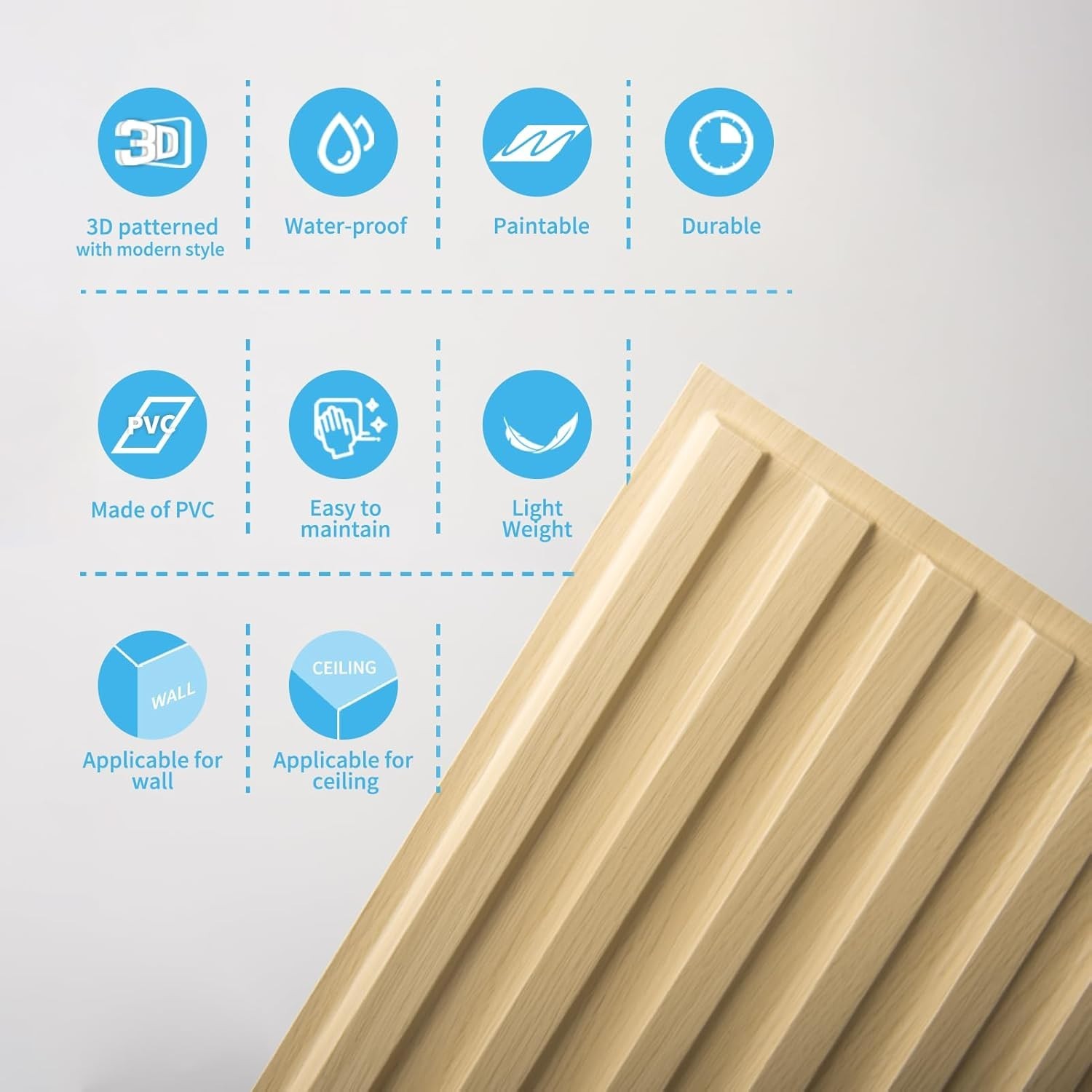Transform Your Walls & Ceilings with 6 Slat Design 3D Panels – Oak Finish