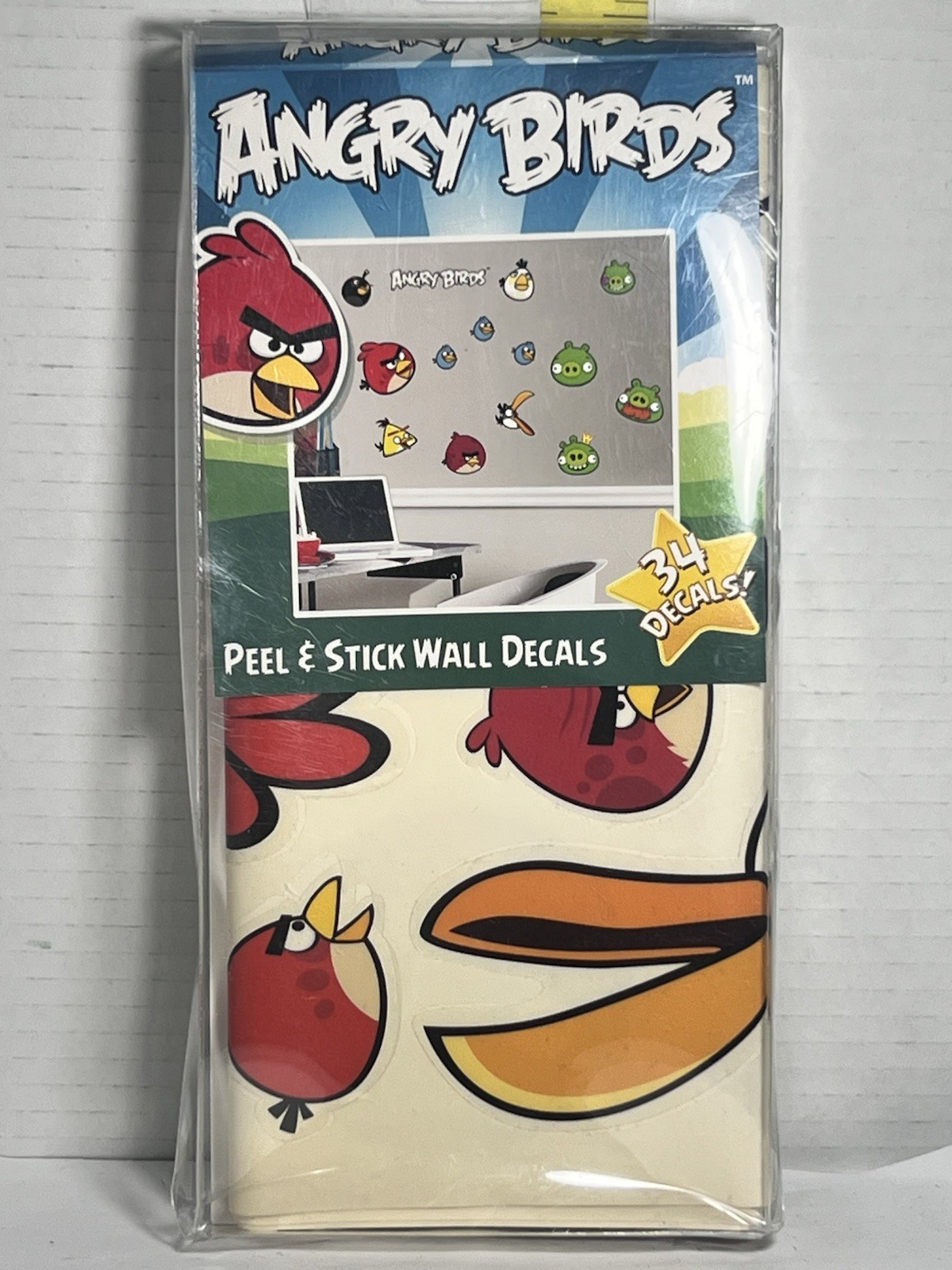vintage angry birds sticker peel & stick decals 34 decals 2012