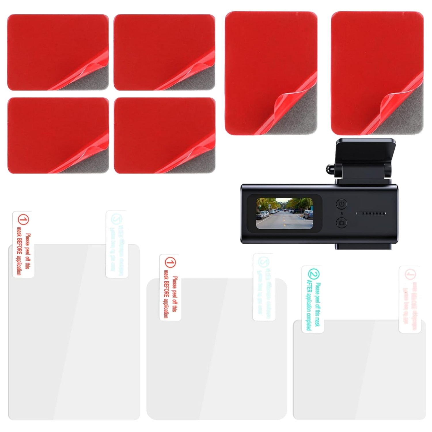 3 Pcs Electrostatic Sticker Mounting Dash Cam 6 Pcs Double-Sided Sticker for …