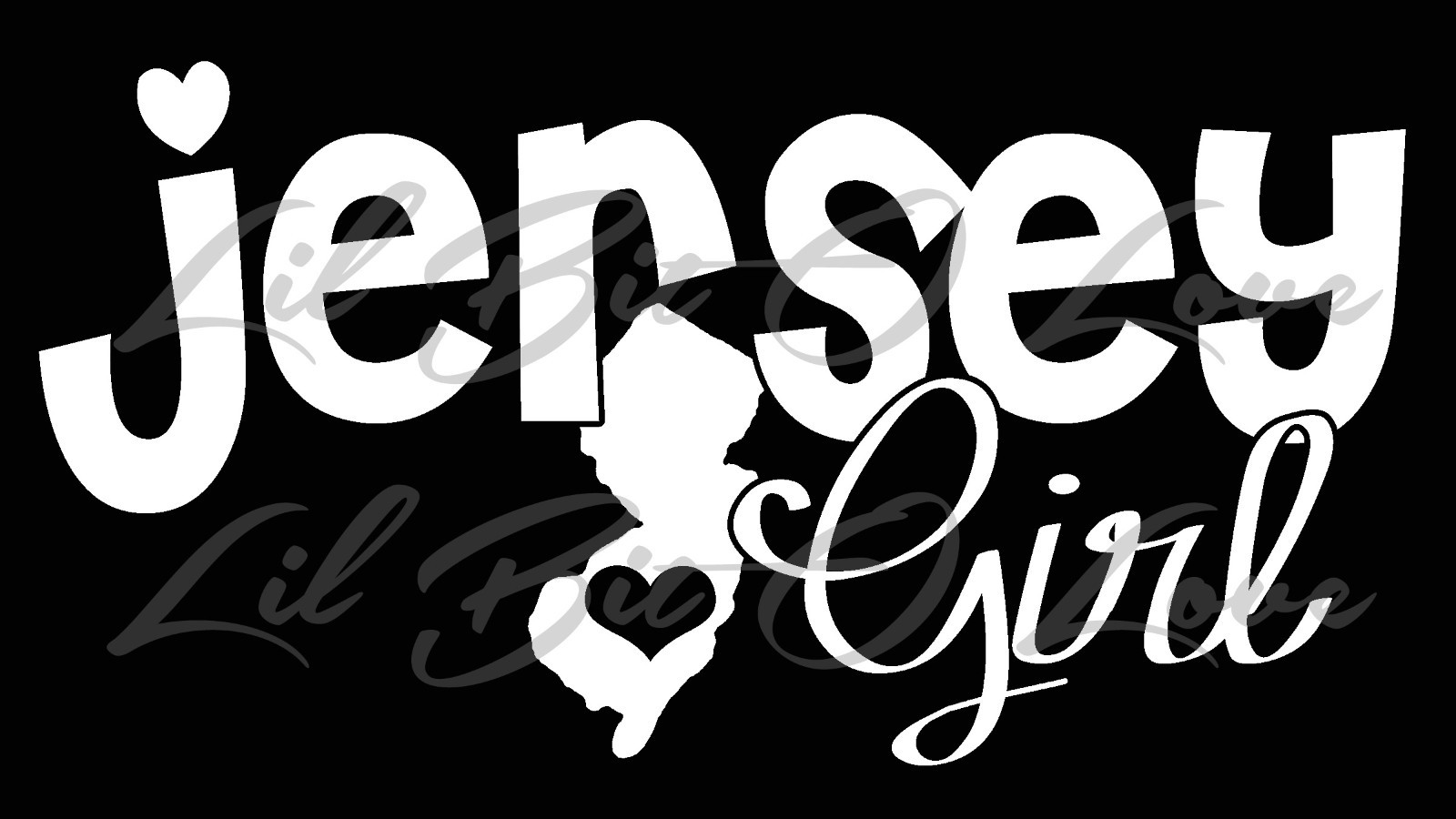 Jersey Girl Vinyl Decal Sticker New Jersey State with Heart Car Auto Vehicle