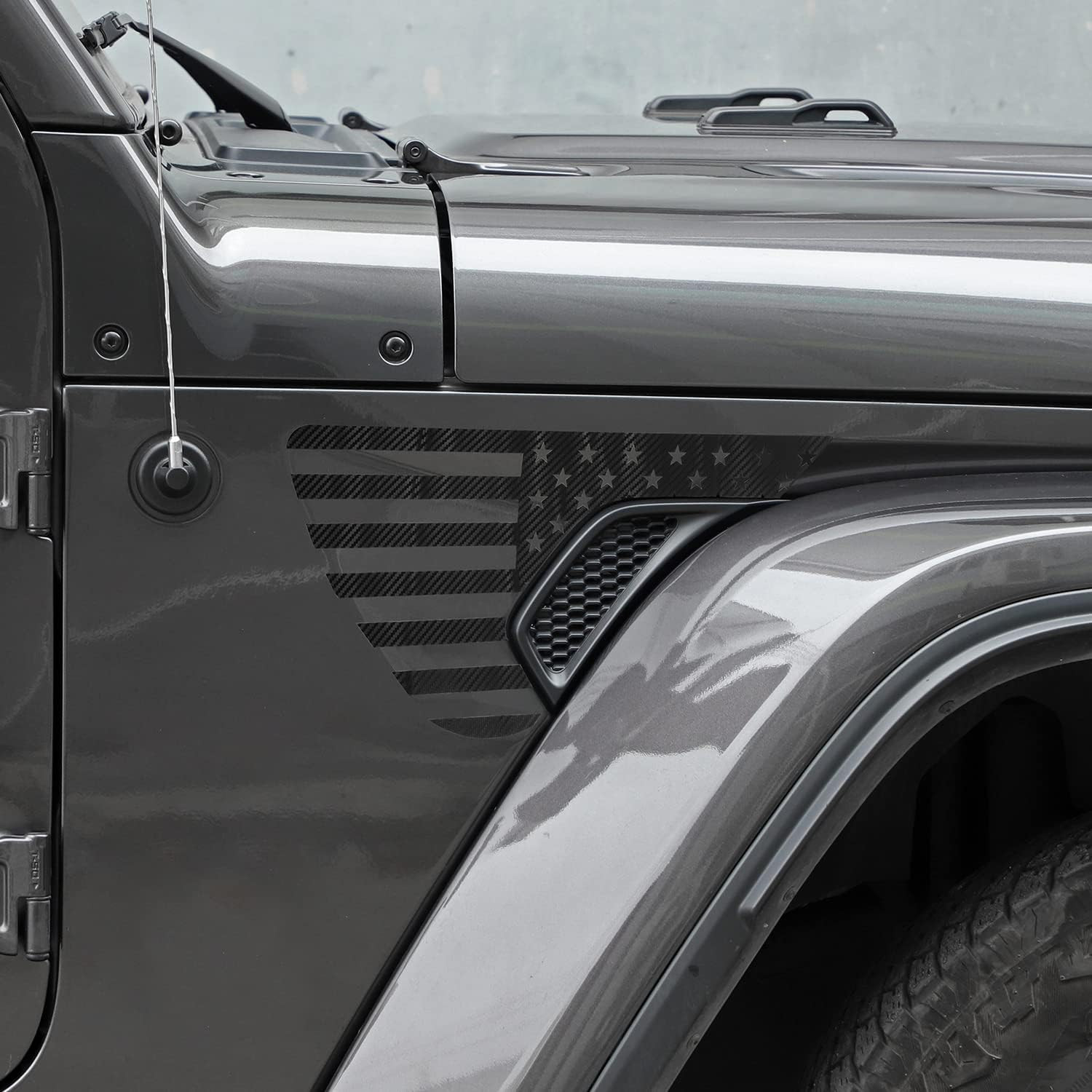 American Flag Decals Side Fender Vinyl USA Flag Stickers Exterior For Jeep Wrang