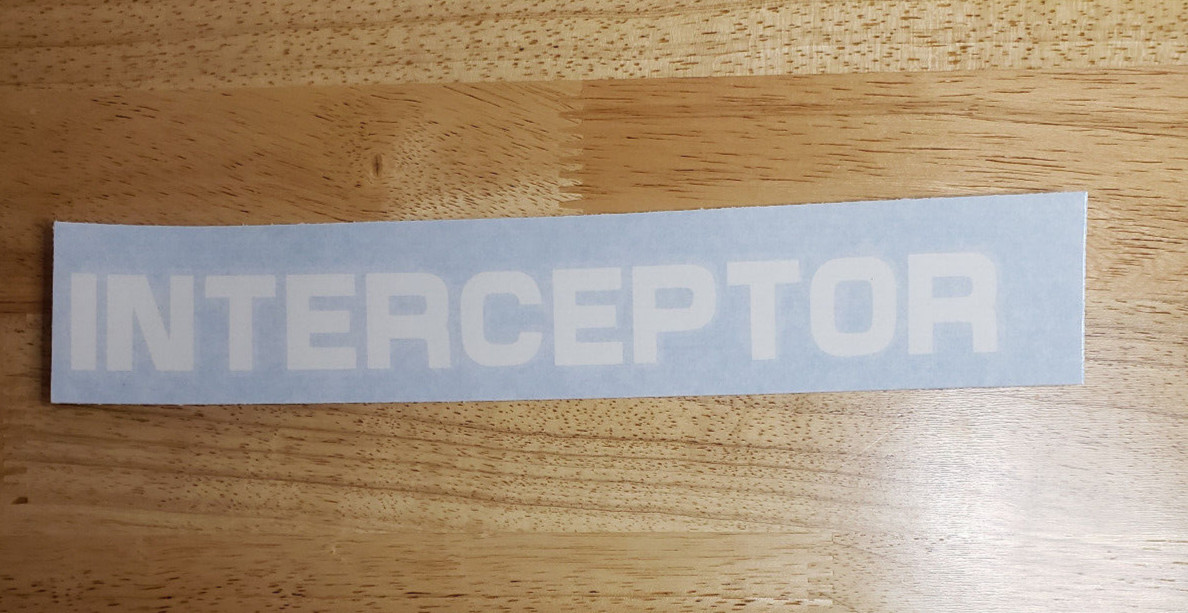 Max INTERCEPTOR police vinyl STICKERS Decals Gloss white 8" (2) USA