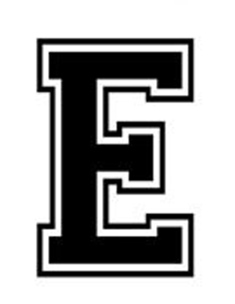 Varsity College Lettering – Letter E – Car Tablet Vinyl Decal