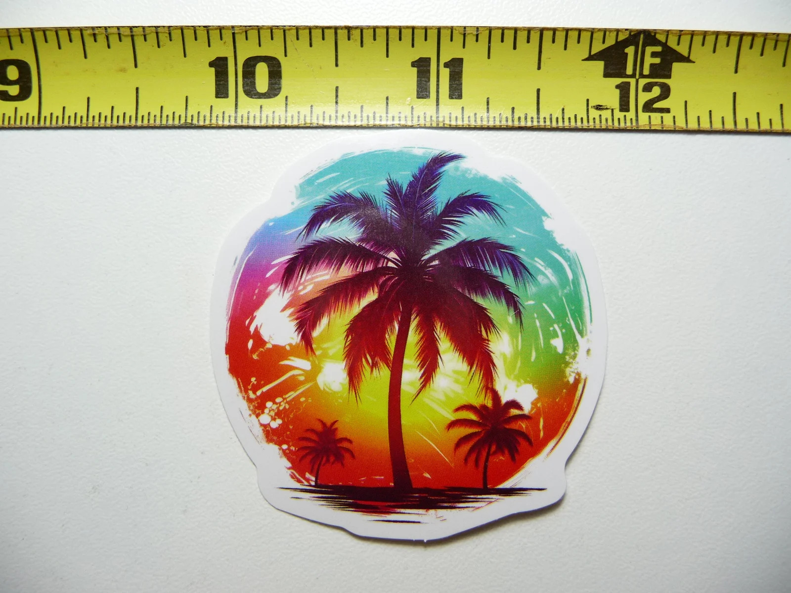 AWESOME SUNSET PLAM TREES SMALL STICKER DECAL TROPIC SCENE VACATION TRIP